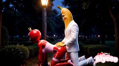 Public Park Night Sex Fit escort Moranguete in Lingerie gets fucked by Bananudo Naughty