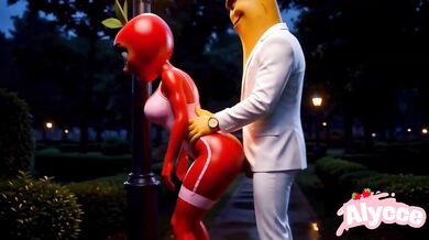 Public Park Night Sex Fit escort Moranguete in Lingerie gets fucked by Bananudo Naughty