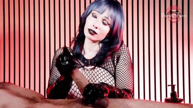 Insane edging on goth girl’s milking table makes your throbbing cock explode