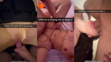Slutty cheating gf moans while getting throatfucked raw snap drip