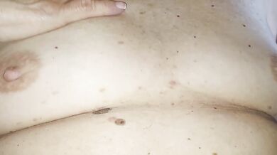 Hornyman11 50 plus milf with big natural tits getting pussy while legs up