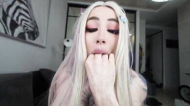 Busty Bimbo Slut Oils Herself Up And Jumps On Cock