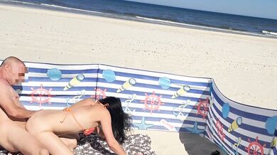 Horny stepsister fucked by the sea, we were not alone. Holiday fuck Laluna-Love