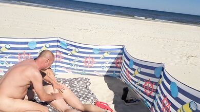 Horny stepsister fucked by the sea, we were not alone. Holiday fuck Laluna-Love