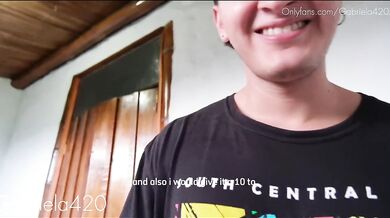 Cum on my Pretty Face!! Says my Hot Colombian Friend after Smoking and having Sex on the Balcony