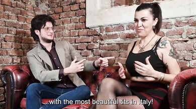 Big Bouncing Natural Tits Italian Mature Milf Fucks a Boy - English Sub
