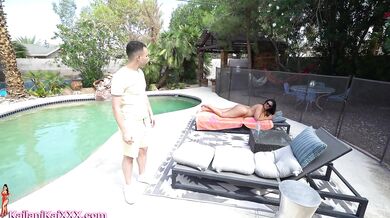 Johnny Love Play POOLSIDE PEEK-A-BOOB with HOT MILF Kailani Kai
