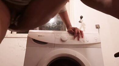 Unstoppable Ejaculation On Top of The Washing Machine. Part 2