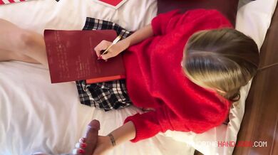 Christmas Present with Ignore Handjob for Tiffany Tatum from Old Santa as response to her Letter