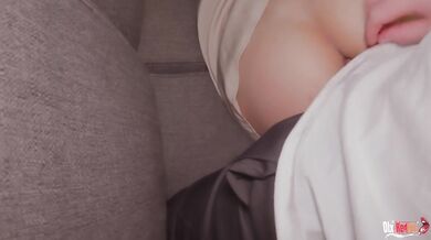 Stepmom unexpectedly gets stepson's cock Ass and cum in mouth on sofa