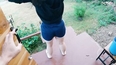 THAI Real Public GIRL Holiday with buffet food วันหยุดกับอาหารบุฟเฟ่ของเรา