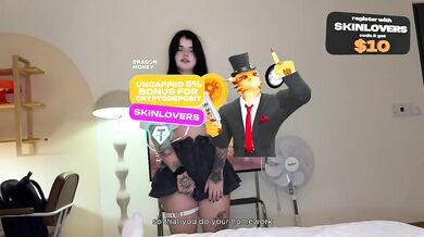 Stepdaughter Goth Stomps Dad's Big Cock After School Rough