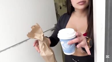 Latina POV blowjob destroys morning coffee routine