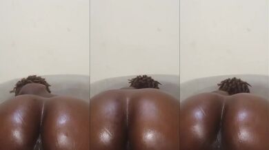 Black hot ass gets crushed by big doggystyle vibrator orgasm