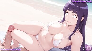 Hinata Hyuga's big tits squished in bikini blow job rough sex