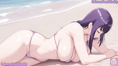 Hinata Hyuga's big tits squished in bikini blow job rough sex