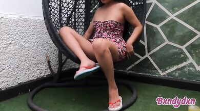 POV destroyed my panties through floral dress latina goddess tease