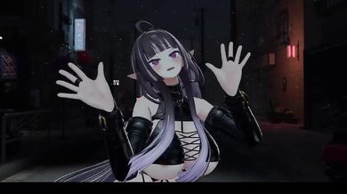 Elf VTuber stripped danced naked while leaking cum drips hentai MMD