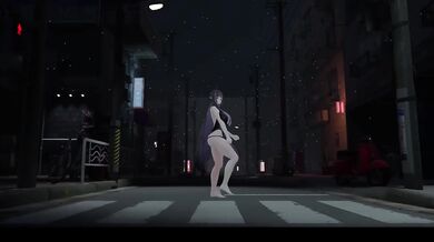Elf VTuber stripped danced naked while leaking cum drips hentai MMD
