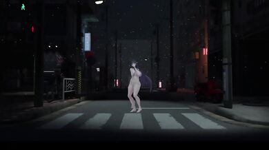 Elf VTuber stripped danced naked while leaking cum drips hentai MMD