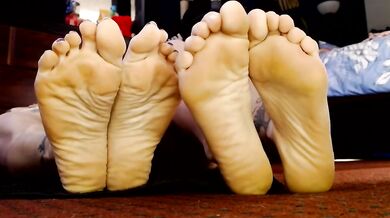 Two sets of barefeet stepped all over her till she was destroyed
