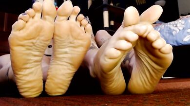 Two sets of barefeet stepped all over her till she was destroyed