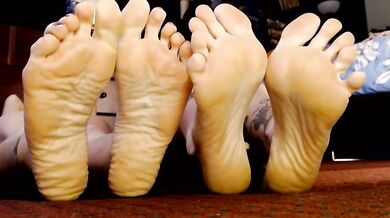 Two sets of barefeet stepped all over her till she was destroyed