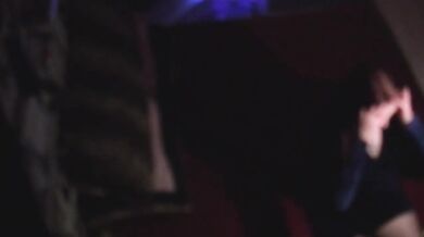 Amateur blowjob ruined by cuckold voyeur sloppy cum in mouth behind the scenes