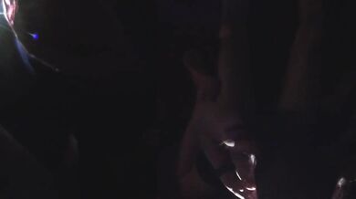 Amateur blowjob ruined by cuckold voyeur sloppy cum in mouth behind the scenes