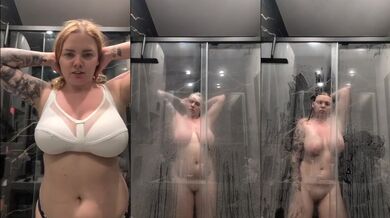 Busty student films herself on camera while masturbating in the shower for her professor