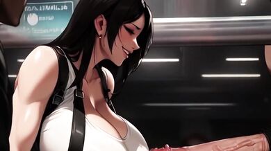 Tifa's Animated Deepthroat ruined by relentless hentai gagging