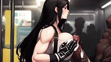 Tifa's Animated Deepthroat ruined by relentless hentai gagging