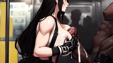 Tifa's Animated Deepthroat ruined by relentless hentai gagging