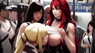 Tifa Lockhart gets destroyed on the train with cum dripping titties and sloppy slurping