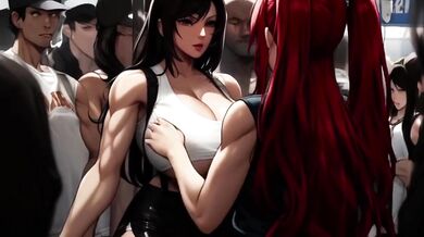 Tifa Lockhart gets destroyed on the train with cum dripping titties and sloppy slurping