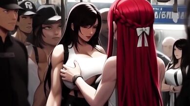 Tifa Lockhart Takes BBCs From Lesbians On The Midgar Train
