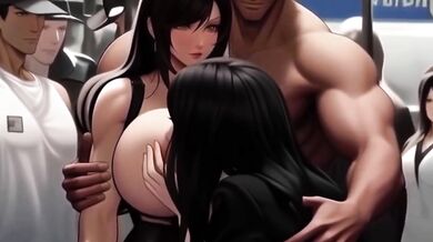Tifa Lockhart Takes BBCs From Lesbians On The Midgar Train