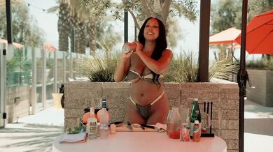 August Skye whips a watermelon cooler in sky-high happy hour gangbang