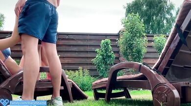 MILF neighbor busted giving public blowjob on street while hubby's at work
