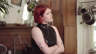 Mistress Lucy destroys maid Sofi with latex punishment toys