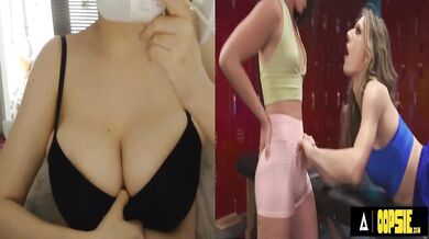 Trans Cock Through Milking Table Choked On Futa Meat