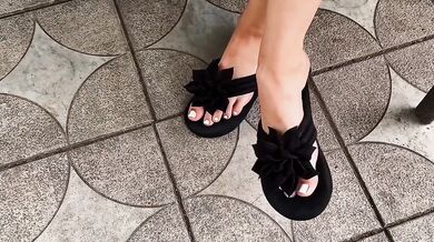 White Toenails Raw Flip Flop Fetish ASMR Solo