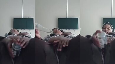 BBW solo night bottle masturbation intense orgasm messy cum