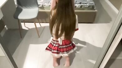 My hot classmate fucked me on the table till I choked on his big dick