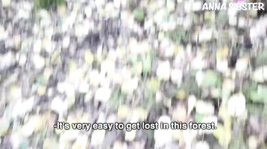 Lost in the forest POV small slut gets rough creampie accident with stranger