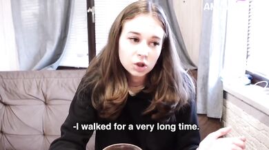 Lost in the forest POV small slut gets rough creampie accident with stranger
