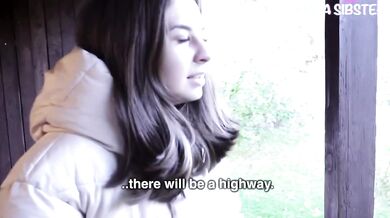 Lost in the forest POV small slut gets rough creampie accident with stranger
