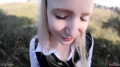 Stranger picks up hitchhiking college girl and fucks her raw on the road