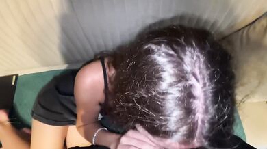 Her tight throat wrecked by his big cock girlfriend deepthroat