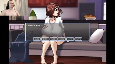 Gaming dude gets owned by that monster cock while her jugs jiggle and leak cum